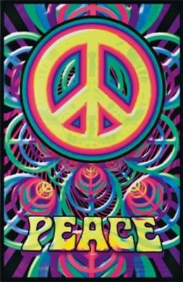 Peace Black Light Poster
